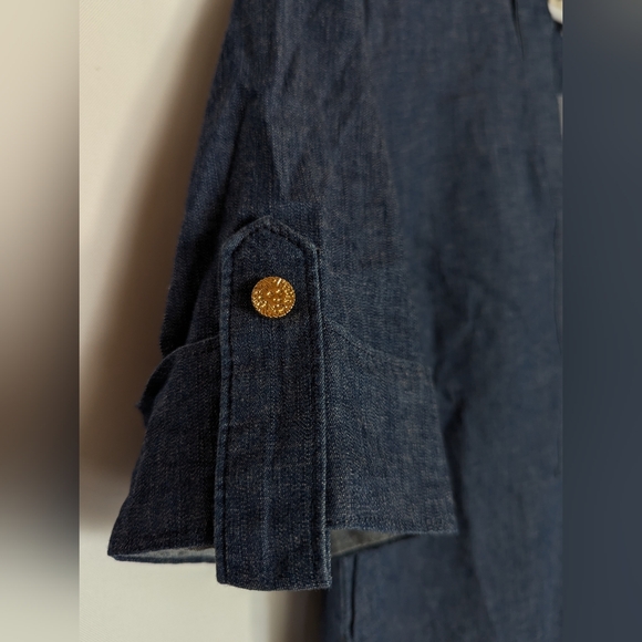 Anne Klein 10 Large Blue Denim Dress Blue Jean Knee Length - Picture 8 of 10